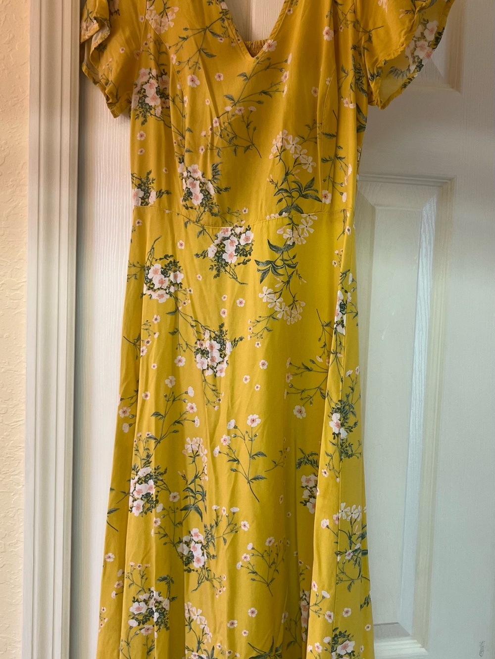 Old Navy Yellow Floral Sundress with Smocked Bodice